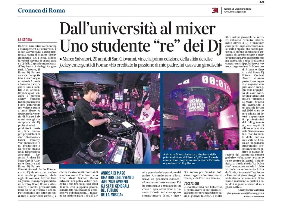 DAll’unniverisità al mixer, Uno studente “re” dei DJ
